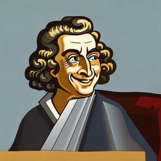 Isaac Newton Laughing at a Prism: Gouache Painting