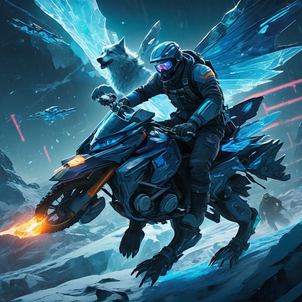 Fairy Pilots Defend Neon City on Glaciers