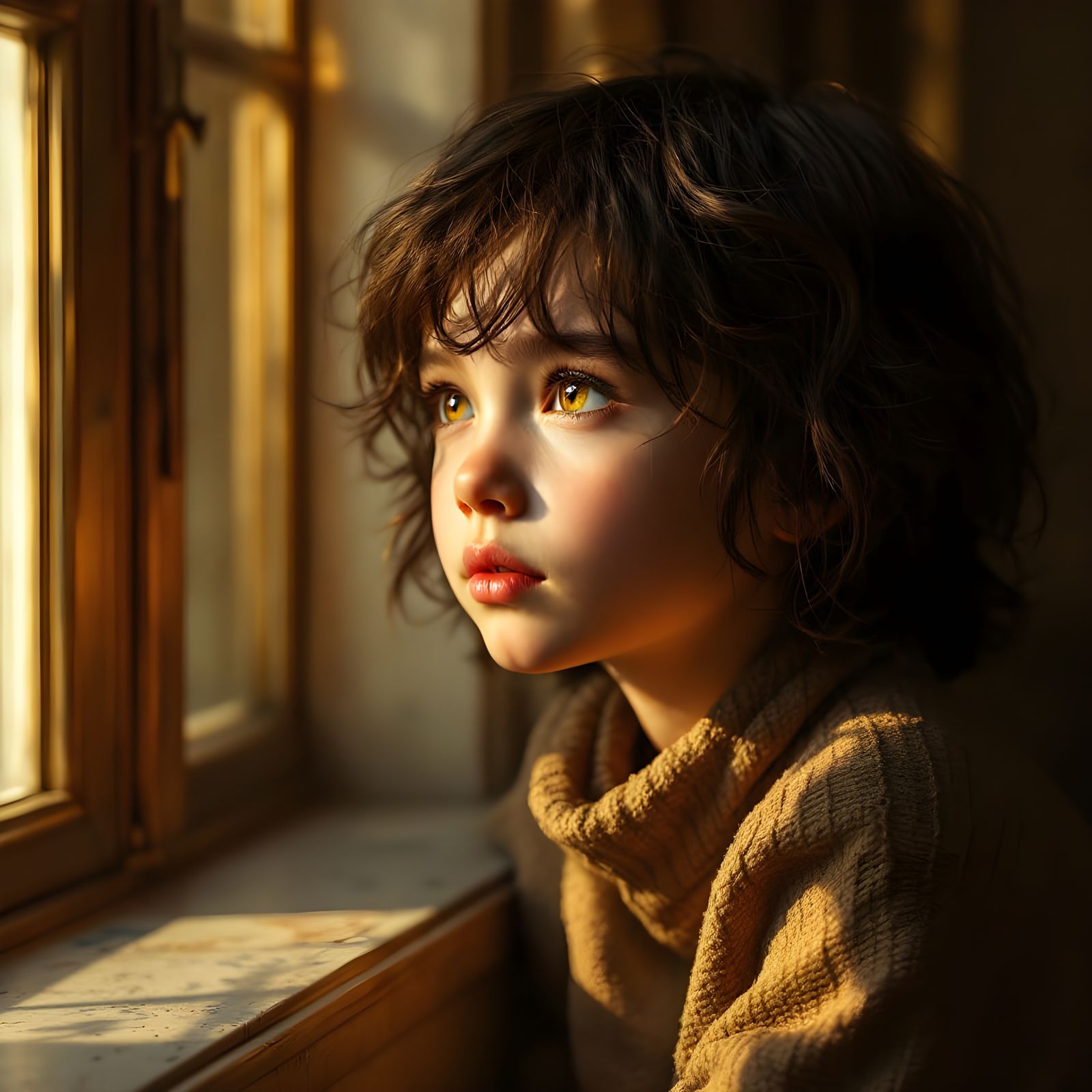 Golden Light on a Child's Face