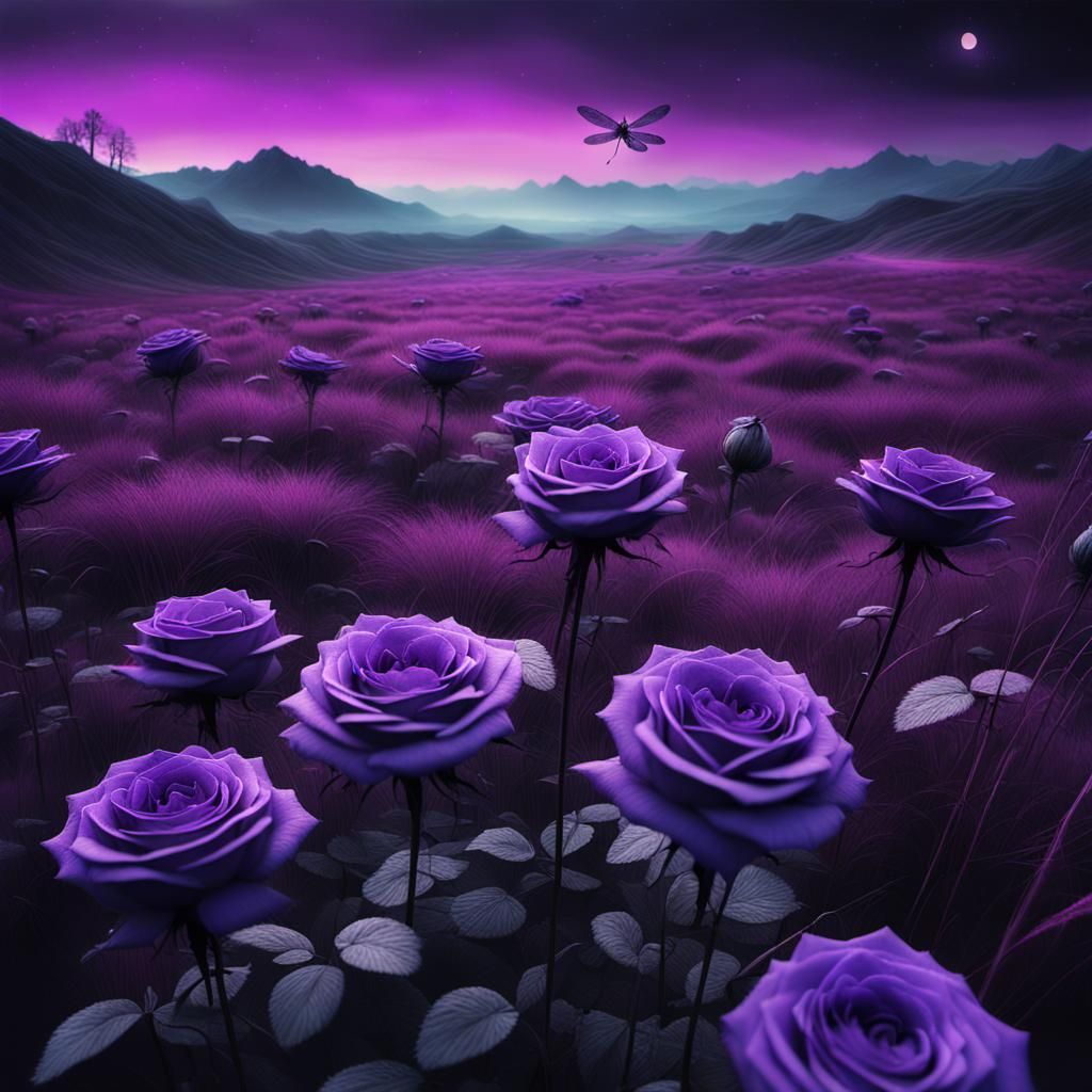 Alien Landscape with Dragonfly Fairy: Cinematic Still