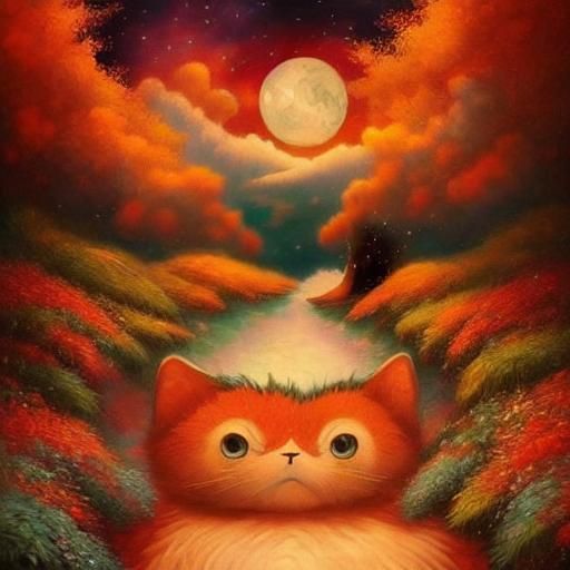 Mythological Dreamscape: A Vintage Storybook Illustration