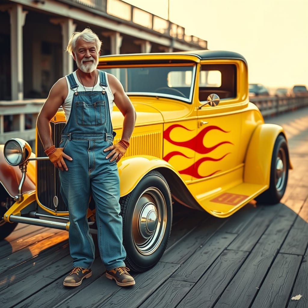 Vintage Essex Hot Rod Shines Bright in Yellow and Red