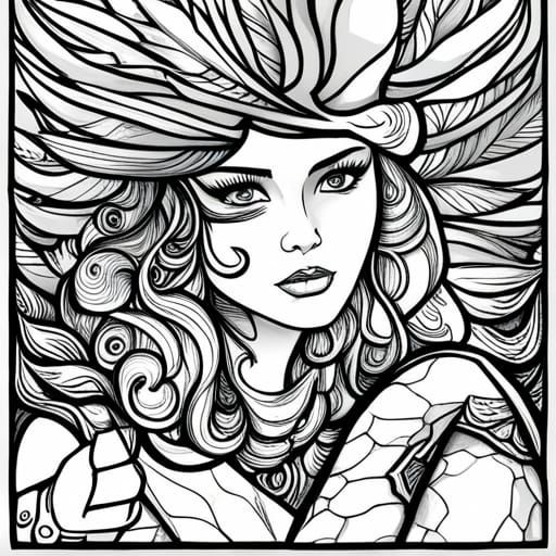 Simple Coloring Page Line Art Illustration