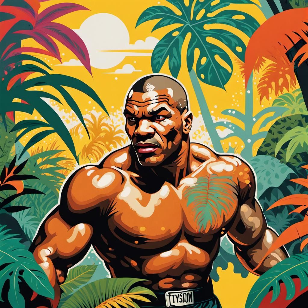 Mike Tyson Punch in Vibrant Pop Art Style