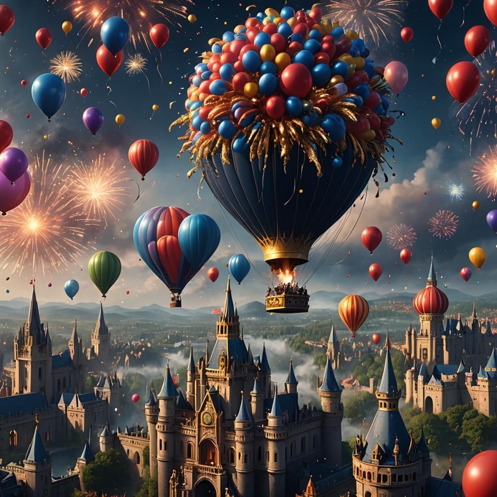 Fireworks and Balloons in Royal Ambiance