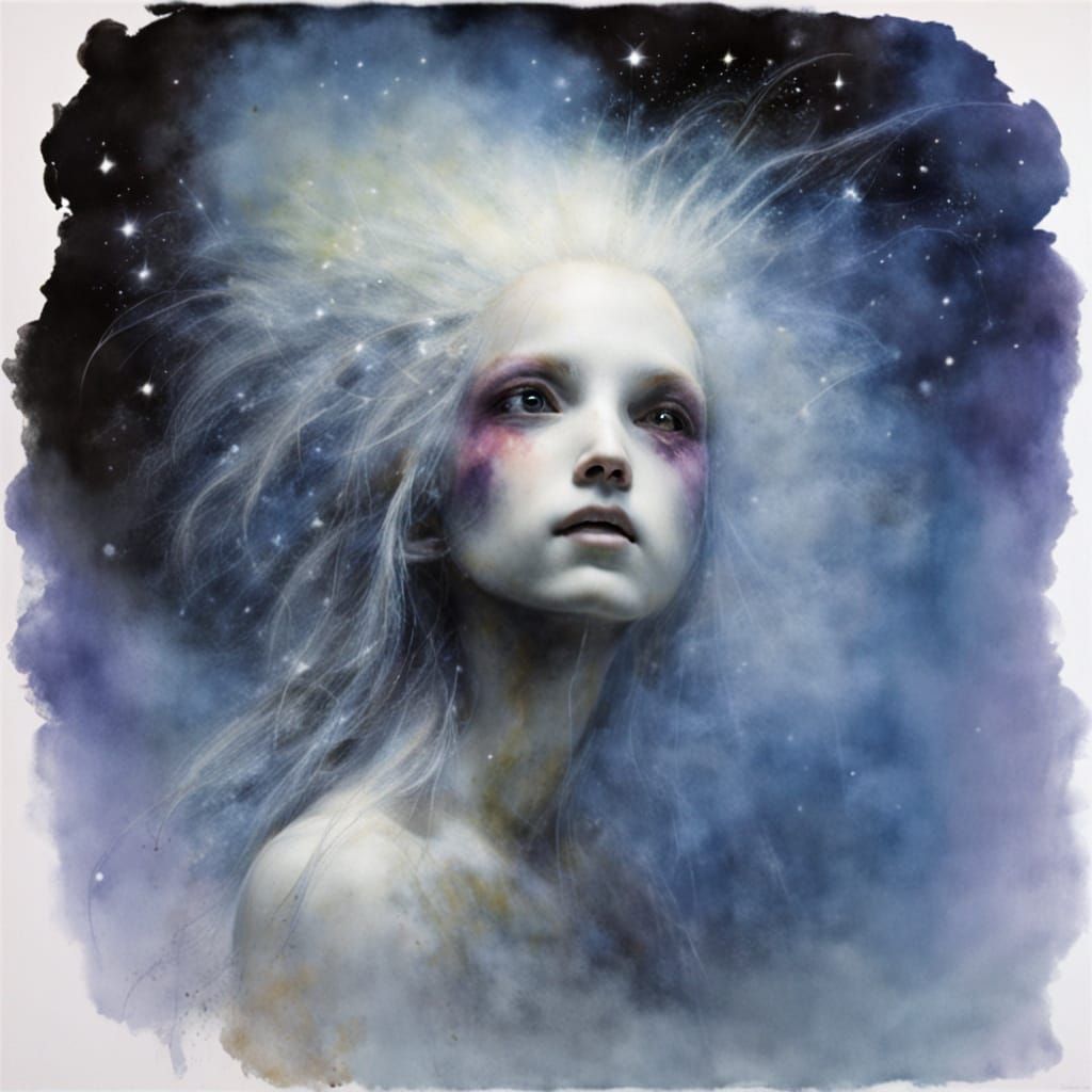 Cosmic Dreamscape in Watercolor Style