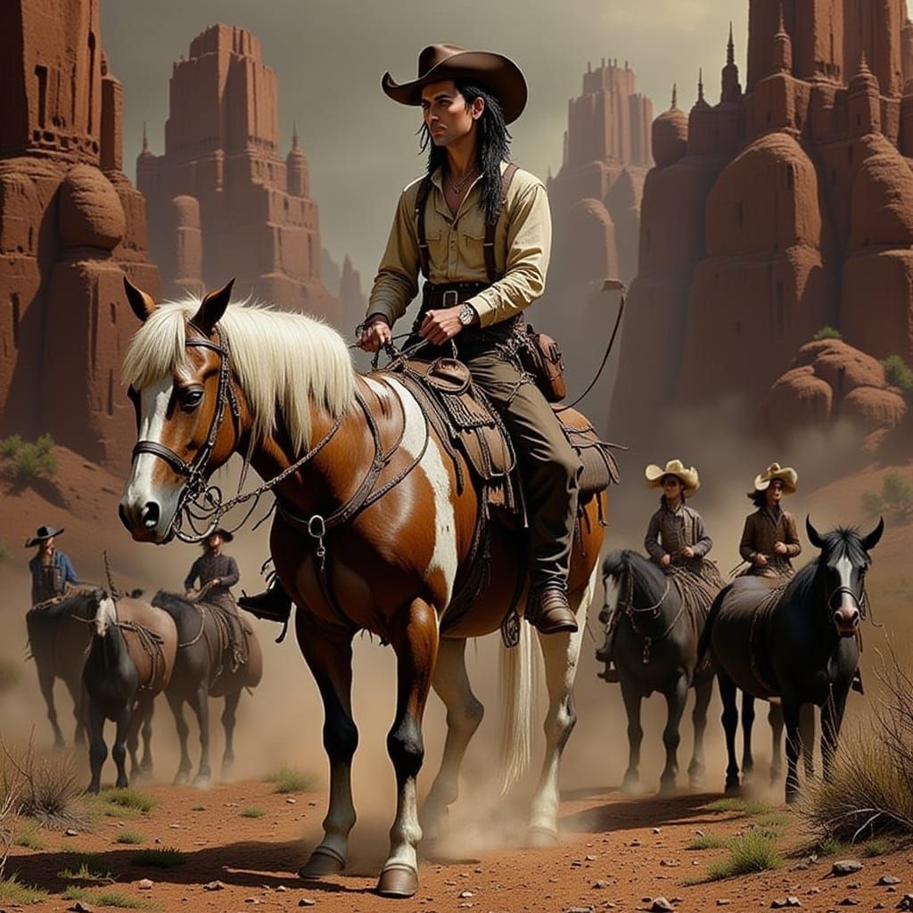 Old West Actor Portrait in Vintage Style