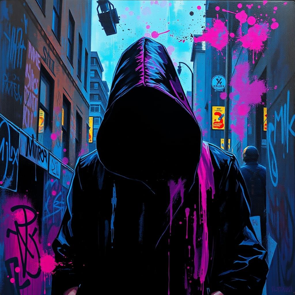 Mister Shadow: Gritty Street Art Portrait