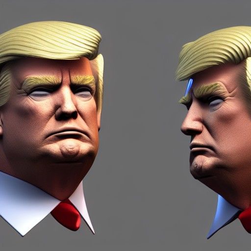 Cyborg Donald Trump 3D Rendering