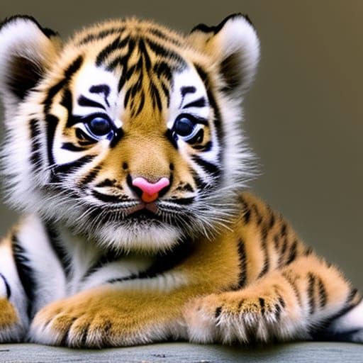 Adorable Baby Tiger Cub Portrait