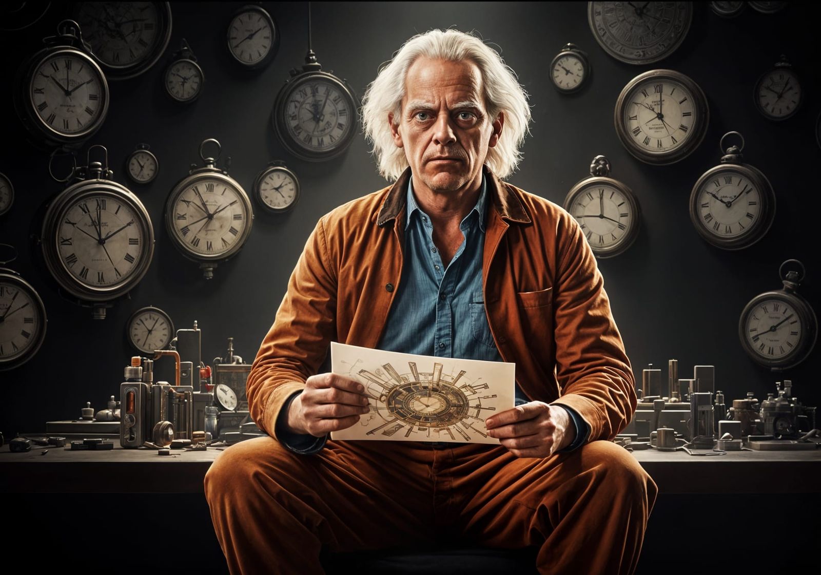 Time-Traveling Inventor's Clockwork Sanctuary