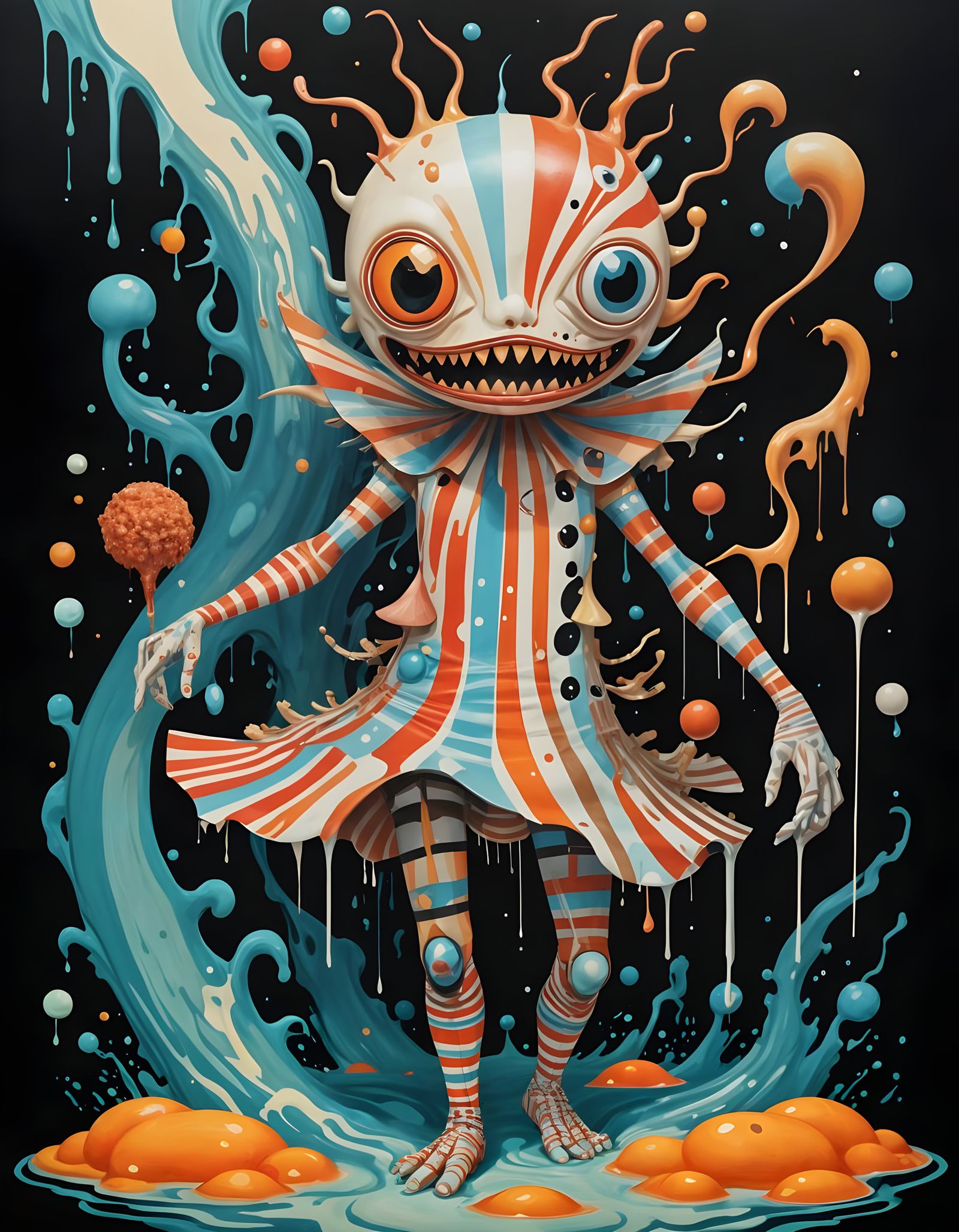 Surreal Dream Creature in Lowbrow Pop Art Style