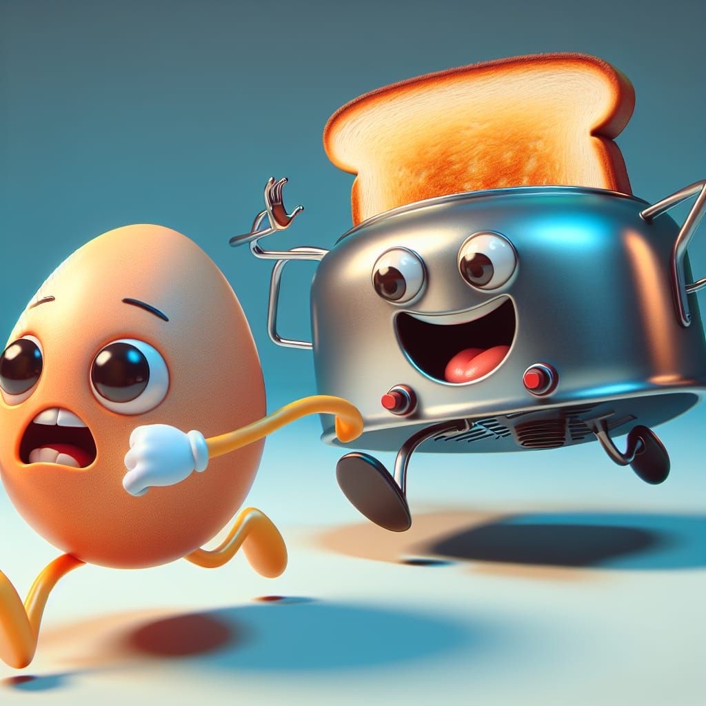 Cartoon Egg's Escape from Frying Pan