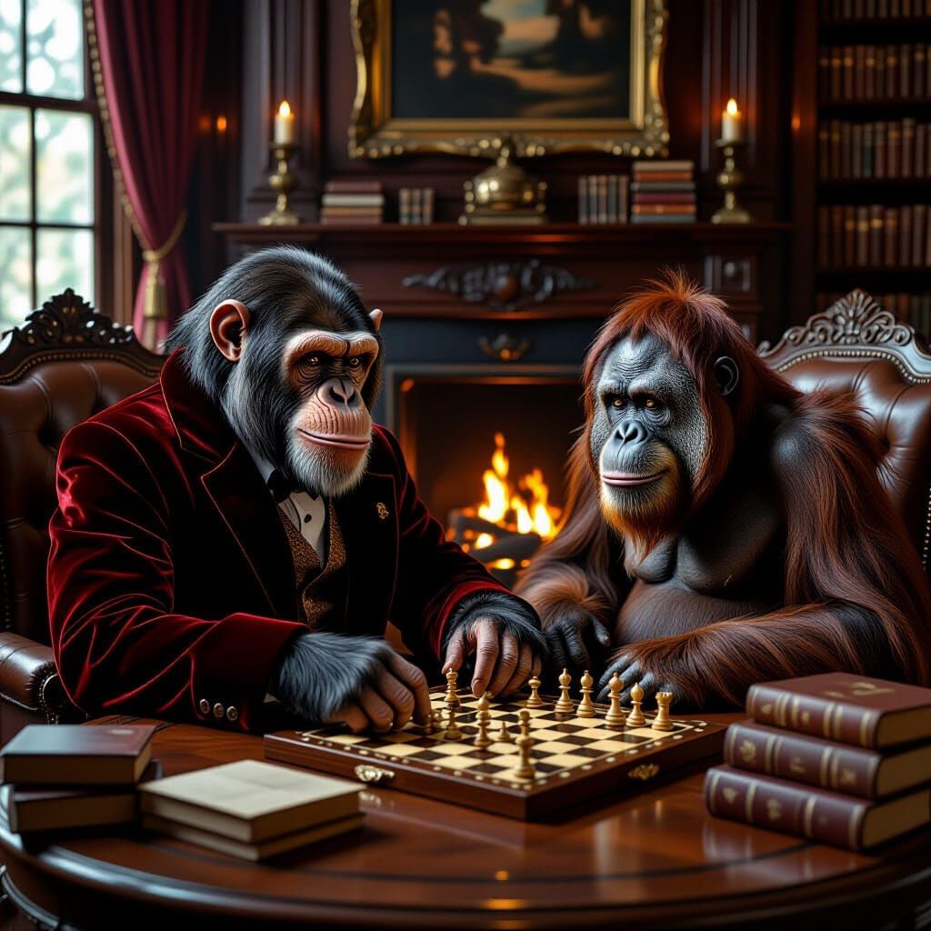 Chimpanzee and Orangutan Play Chess: Maximalist Digital Pain...