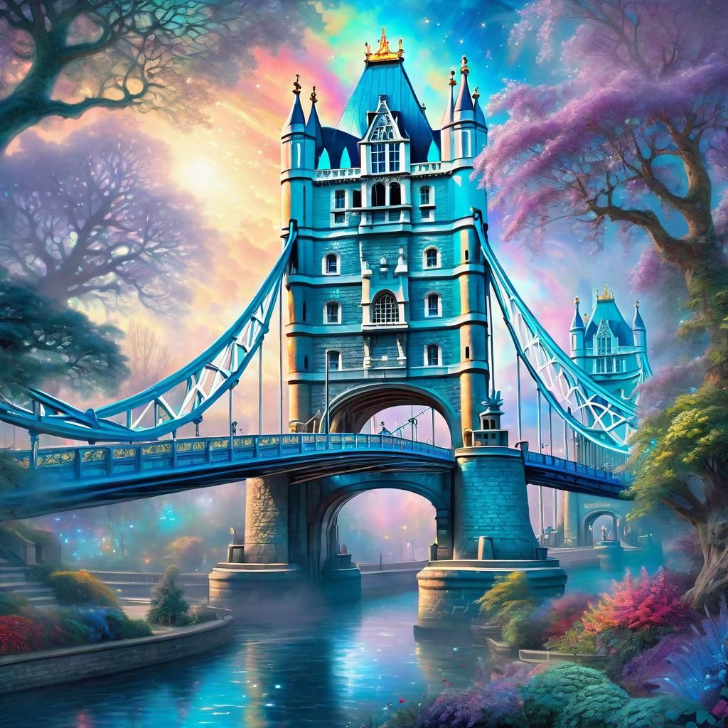 Tower Bridge in Ethereal Fantasy Illustration