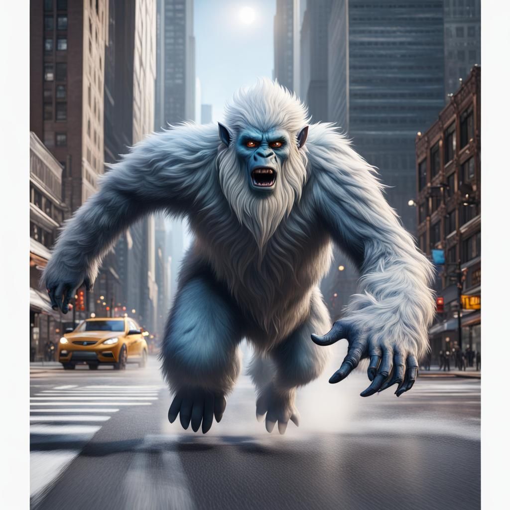 Yeti Rampage Through Chicago: Detailed Matte Painting