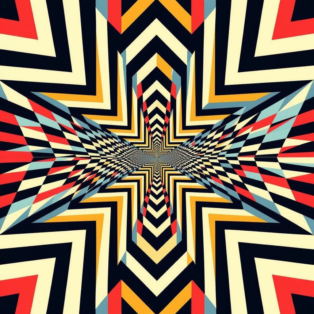 Mind-Bending Optical Illusion in Geometric Style