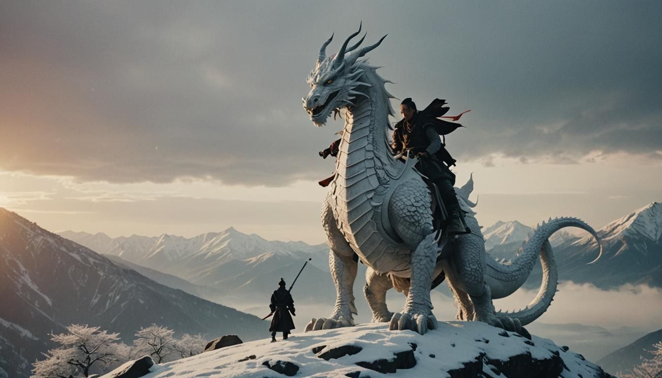 Samurai and Dragon Summit: Cinematic Film Still