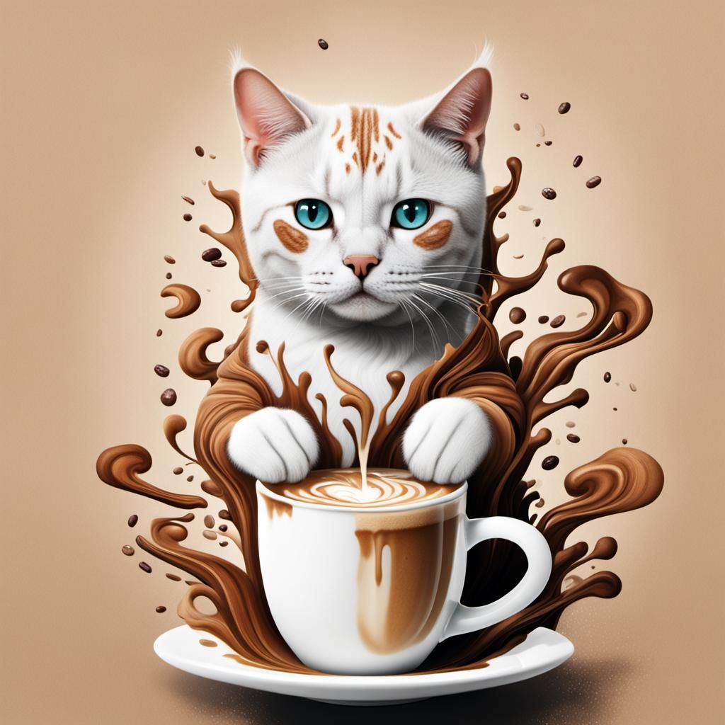 Surreal Latte Cat Image