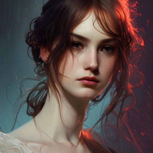 Lace Portrait in Hyperdetailed Style