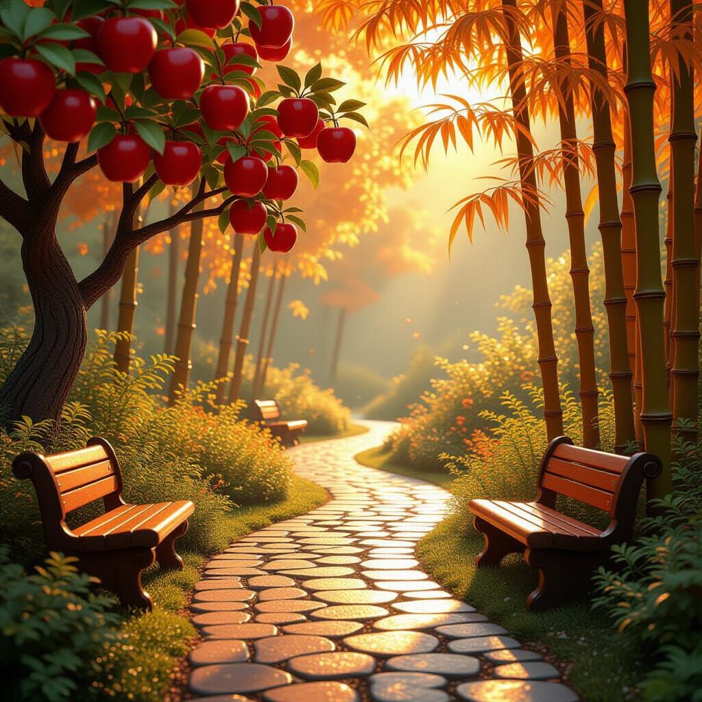 Enchanted Forest: Whimsical 3D Matte Painting