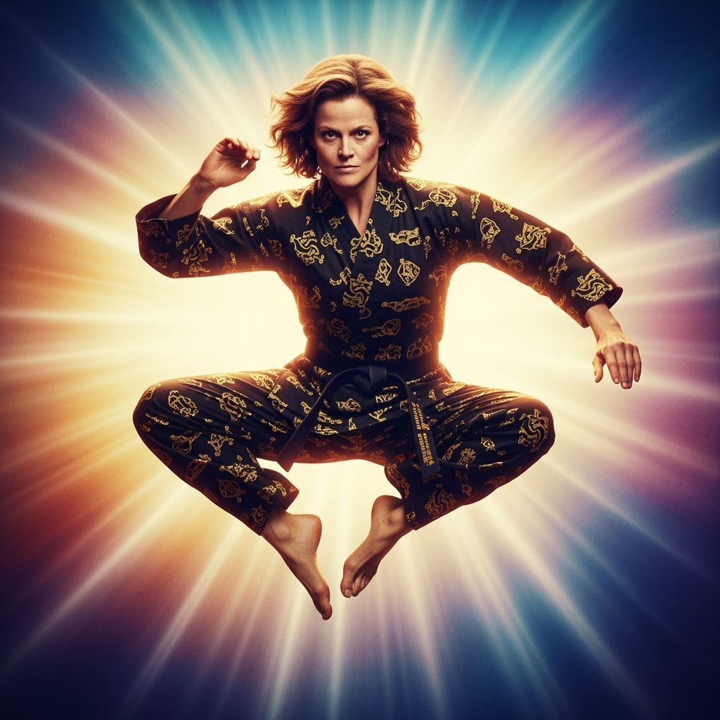 Dynamic Drop Kick: Hyperrealistic Action in Godbeam Sunlight