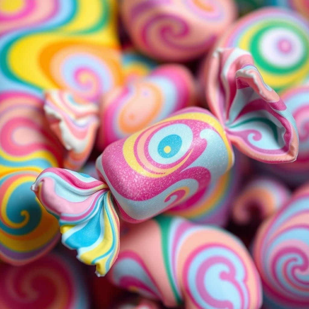 Colorful Sugary Candy in Whimsical Style