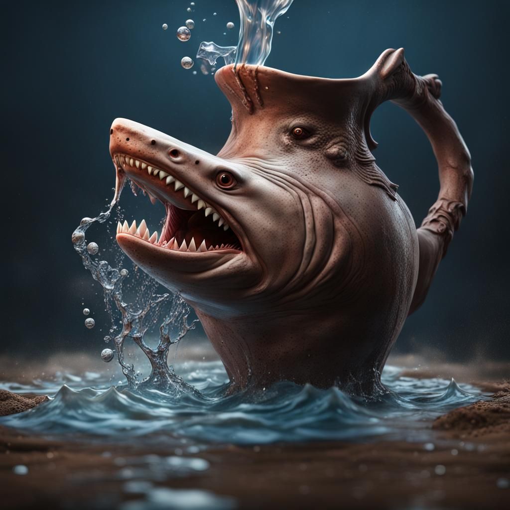 Shark Pitcher: Fantastical Clay Art in Deep Color