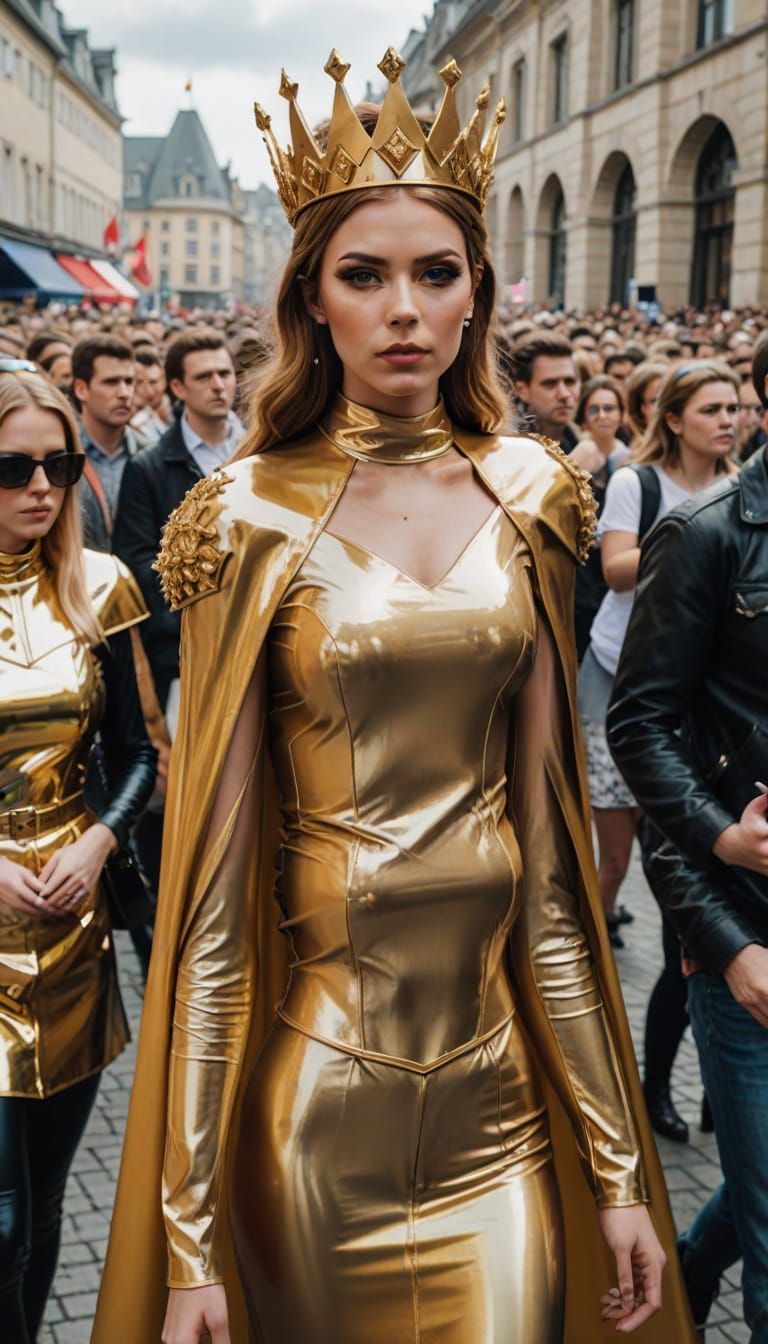 Golden Goddess in a Sea of Latex
