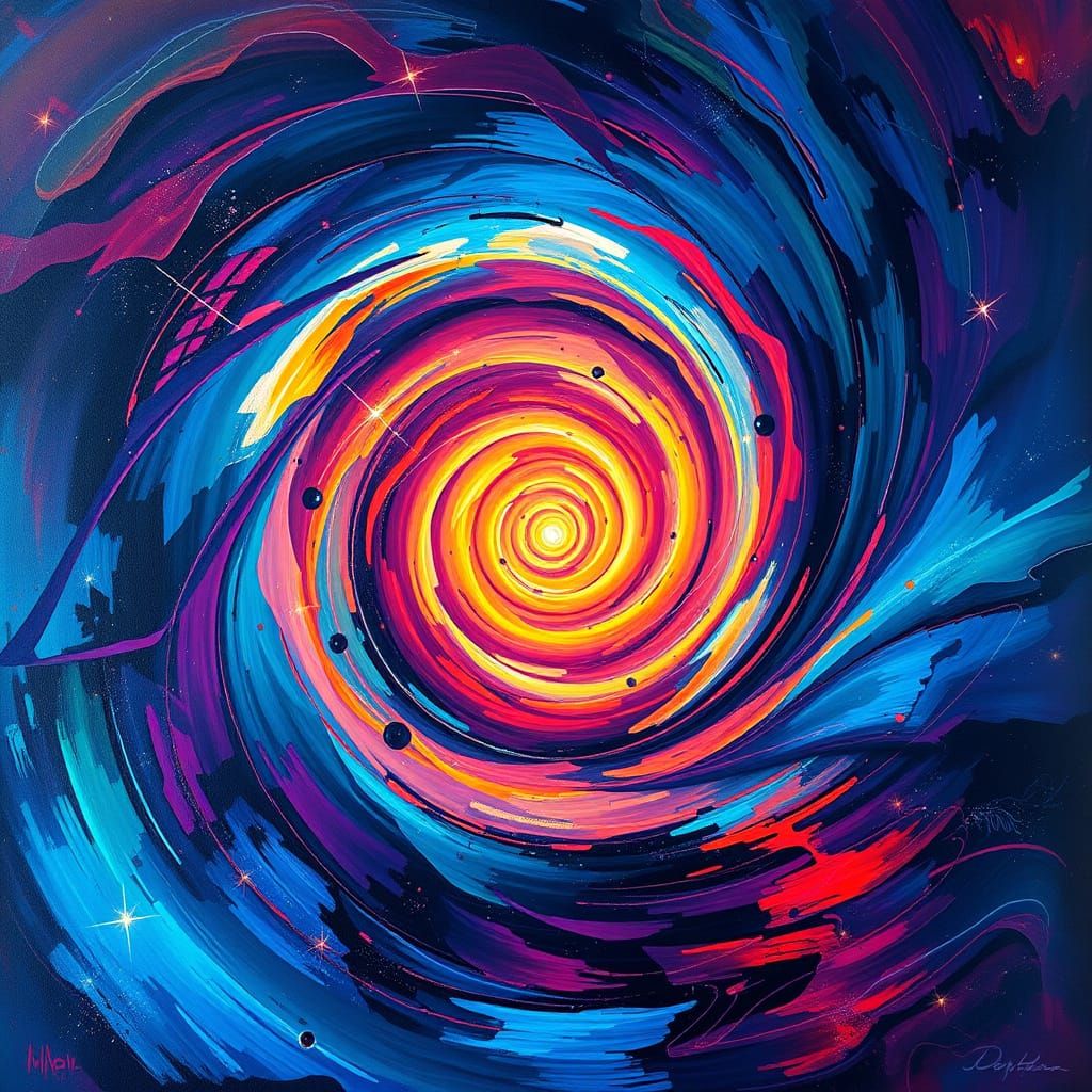 Futuristic Cosmic Vortex in Iridescent Colors