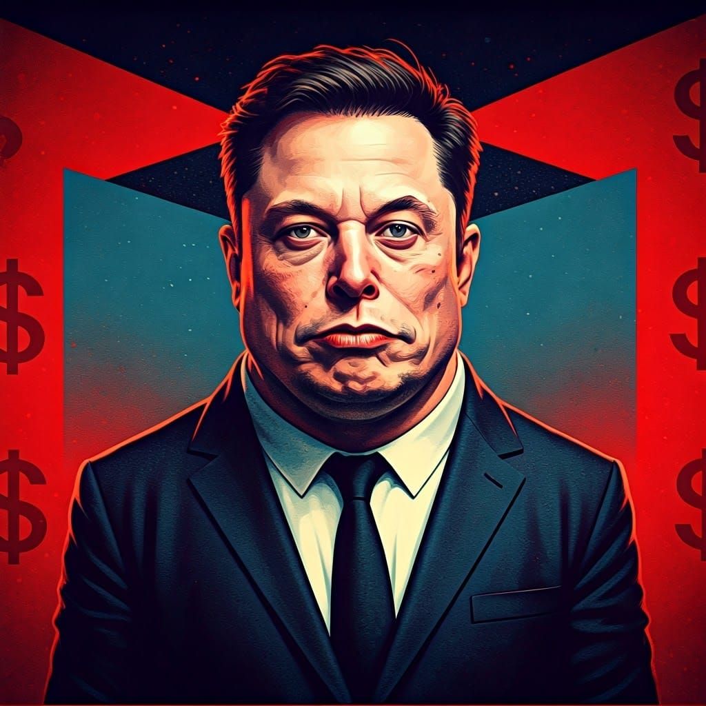 Fascist Elon Musk in Gritty Bauhaus Style