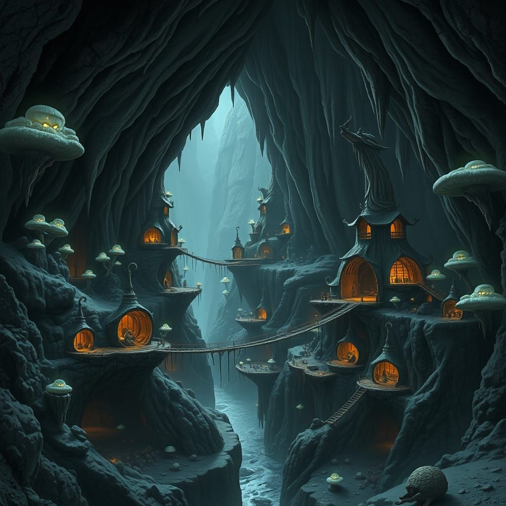 Ethereal Falmer Village Carved into Caverns Near Sinderflow...