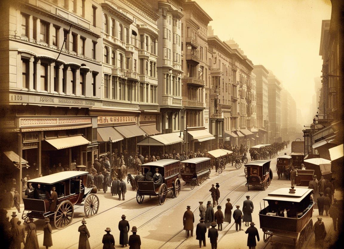 San Francisco Market Street: Early 1900s Daguerreotype