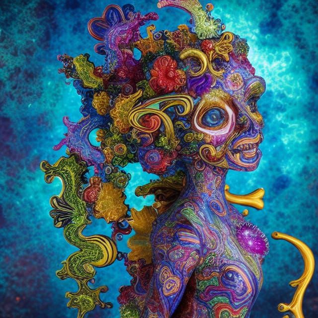 Vivid Paisley Glass Figurine, Arcane and Ethereal