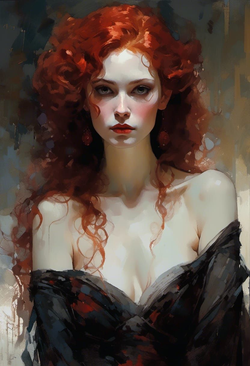 Vampiress Queen Portrait in Dramatic Lighting