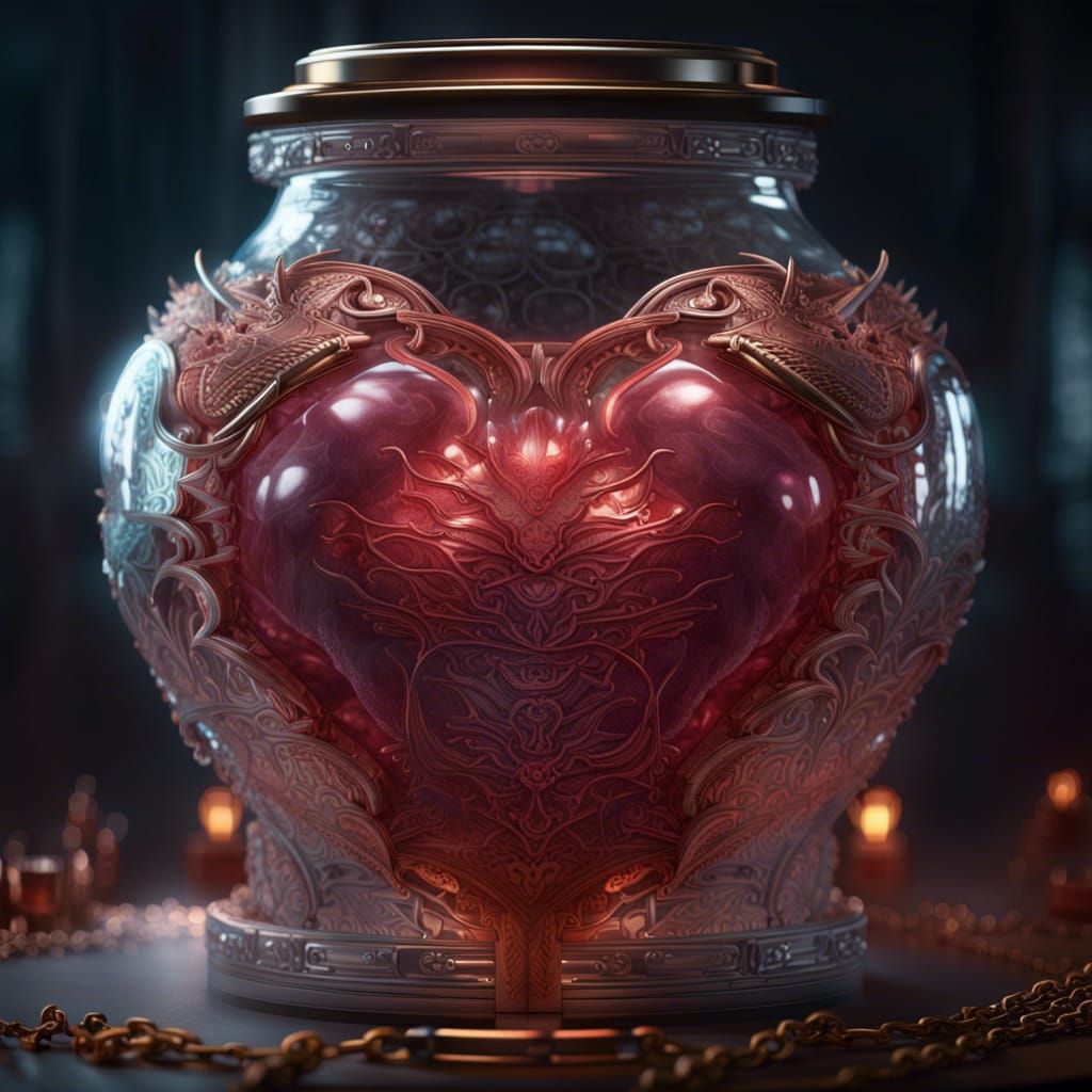 Jellified Dragon Heart in Glass Jar
