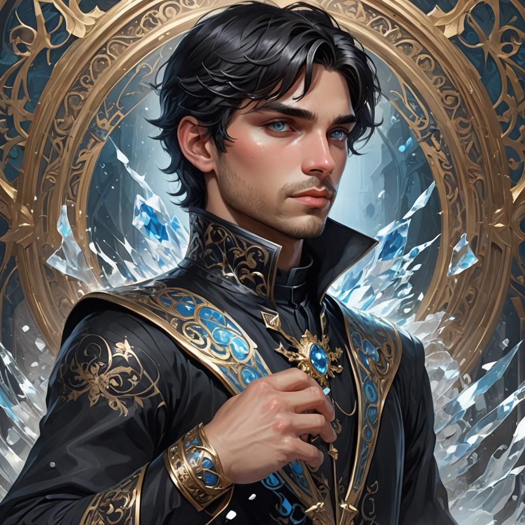 Ice Prince Portrait in Hyperdetailed Digital Art Style