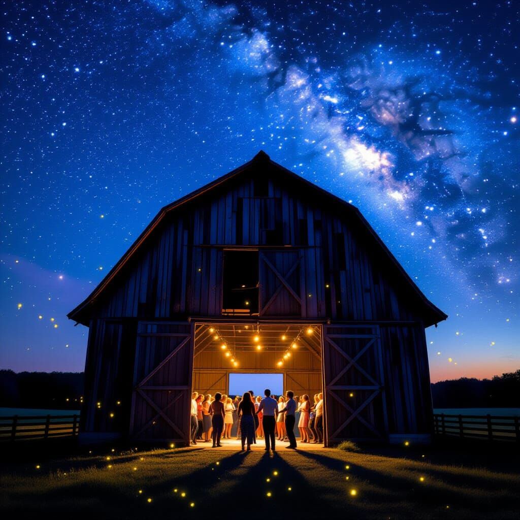 Square Dance Party in Rustic Barn