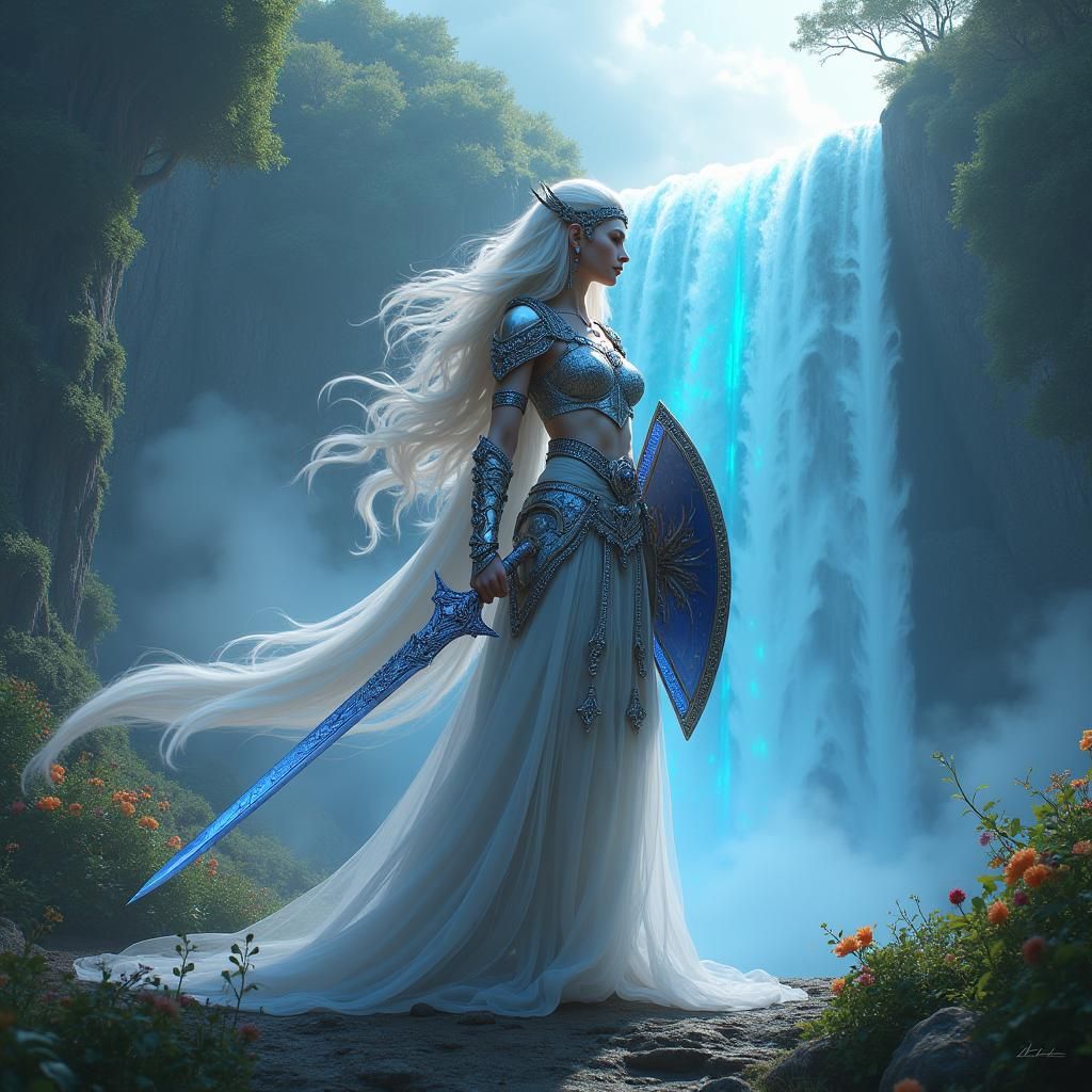 Mystical Warrior Queen in Enchanted Forest