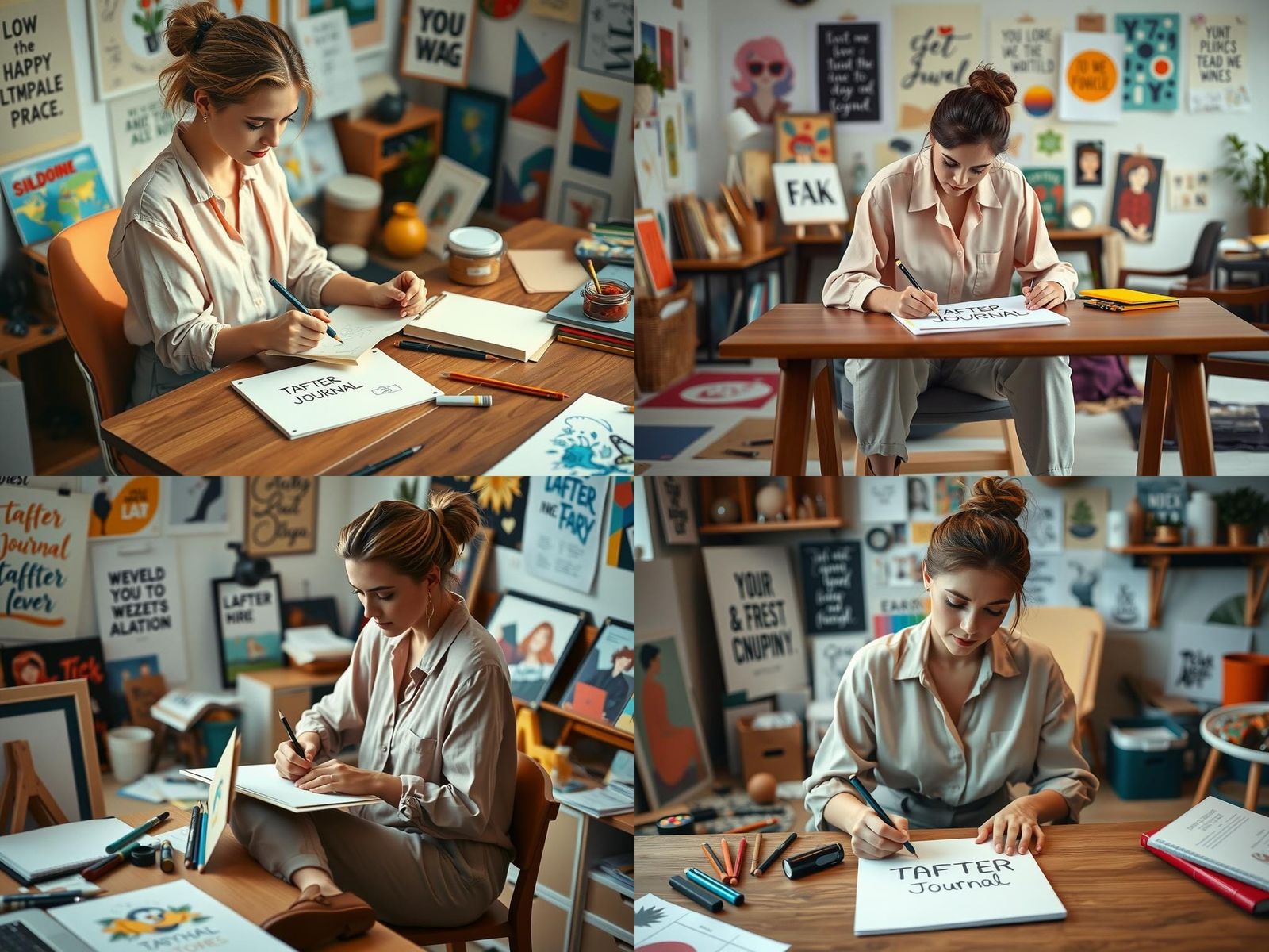 Artist Sketching in a Bright, Cozy Studio