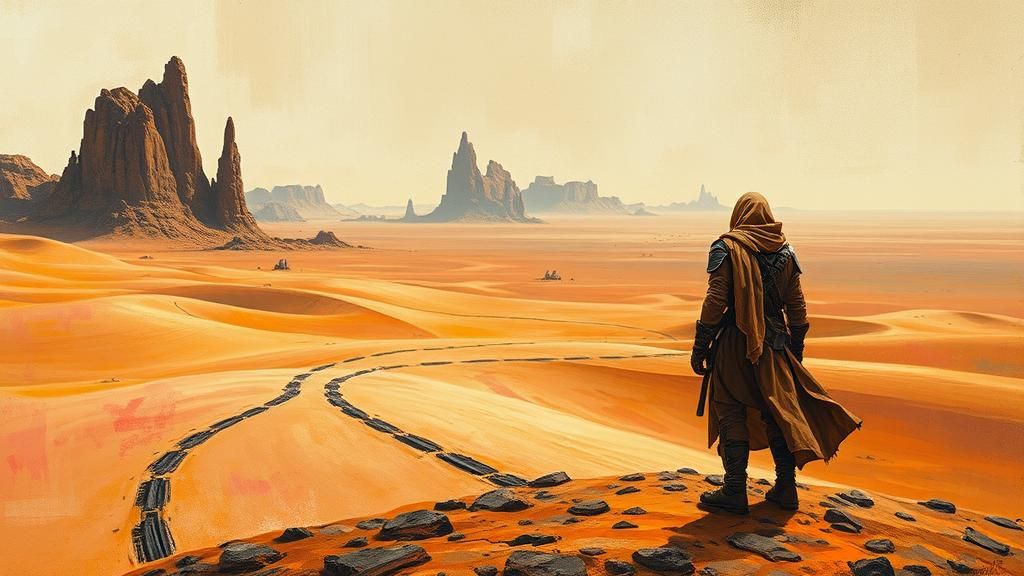 Wasteland Warrior in Bleak Desert Dreamscape