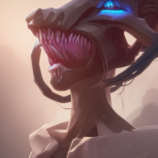 Detailed Portrait of an Evil Monster