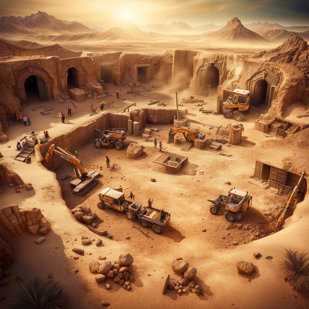 Scary Archaeological Dig Site in Vast Desert