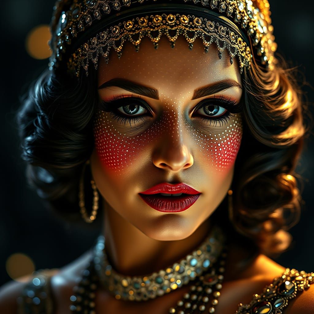 Glamorous Flapper in Opulent Splendor