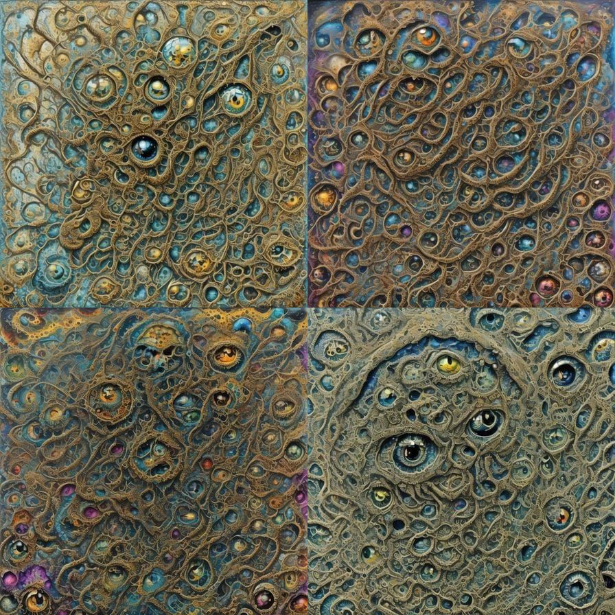 Elegant Floral Fractal in Gold, Green, and Blue