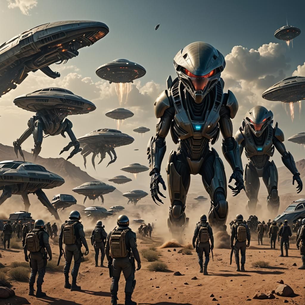 Epic Sci-Fi Alien Invasion in Cinematic Style