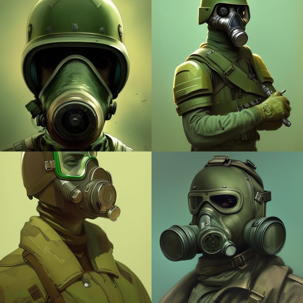 Armored Soldier with Gas Mask Portrait in 8K