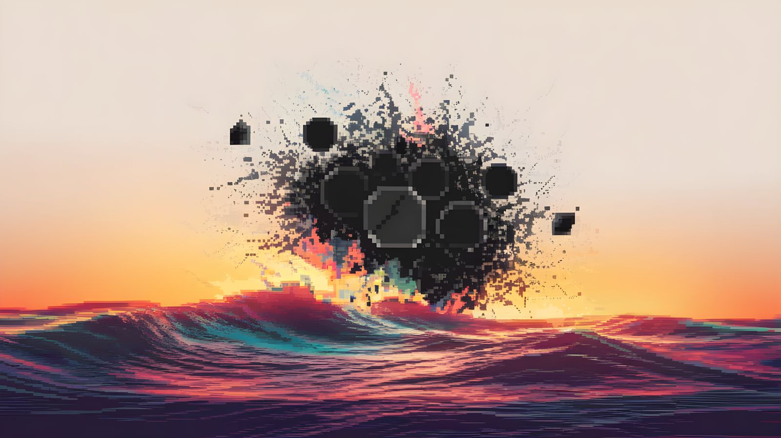 Vibrant Shapes Emerge from Silhouette in a Dynamic Night Sce...