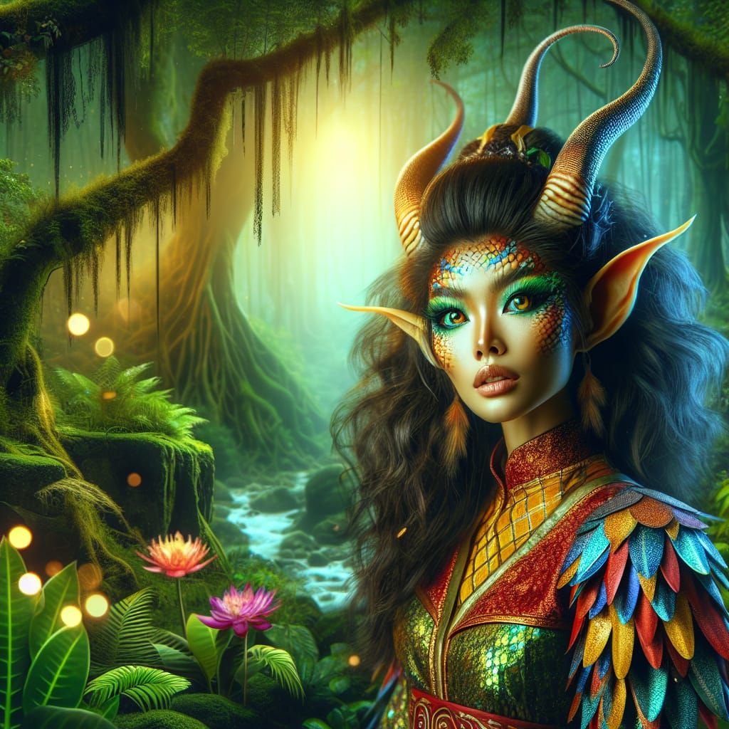 Enchanting Forest Nymph with Mystical Aura