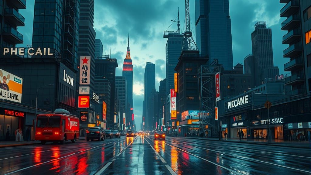 Futuristic Metropolis at Dusk